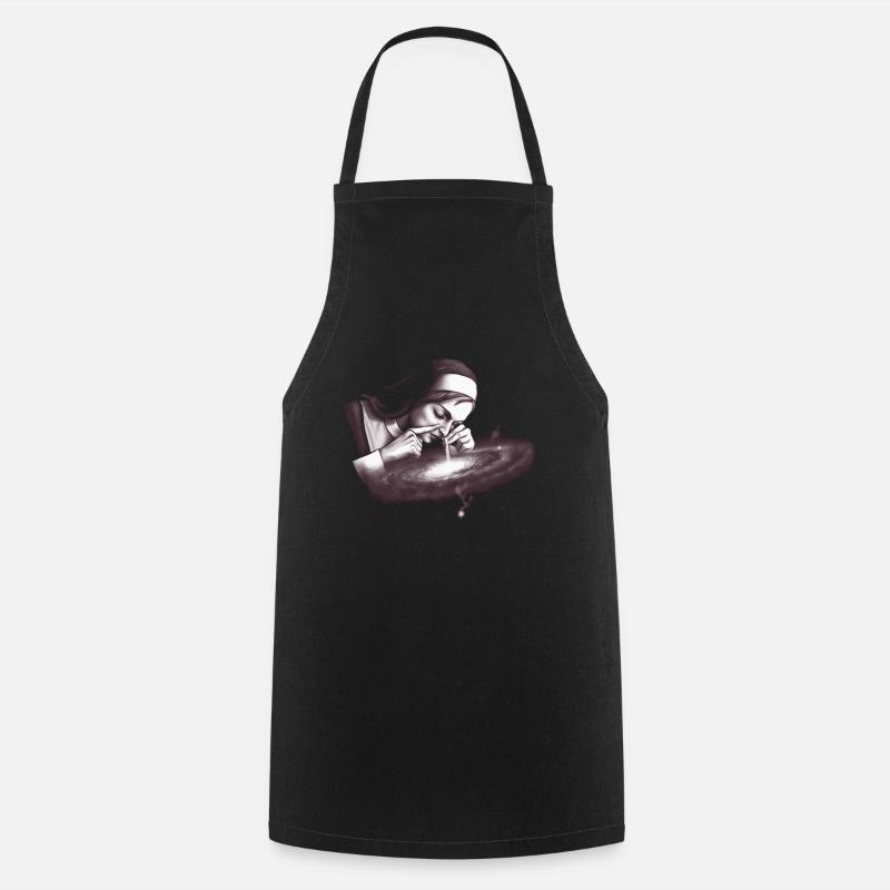 Nun's Art Meets Controversy - Cooking Apron - black