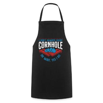 Joueur de sac de haricots de l’équipe Cornhole - Tablier de cuisine - noir - Devant - AI Model Male 185 dark (185cm)