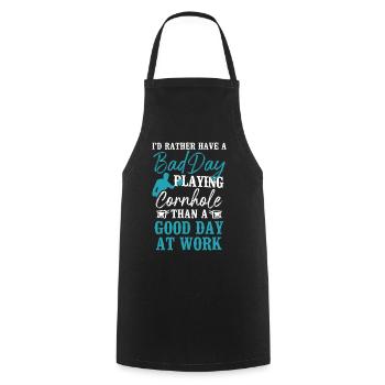 Cornhole Team Bean Bag Player - Cooking Apron - black - Front - AI Model Male 185 dark (185cm)