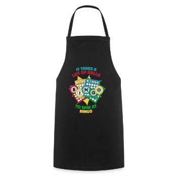 It Takes A Lot Of Balls To Win At Bingo Caller - Cooking Apron - black - Front - AI Model Male 185 dark (185cm)