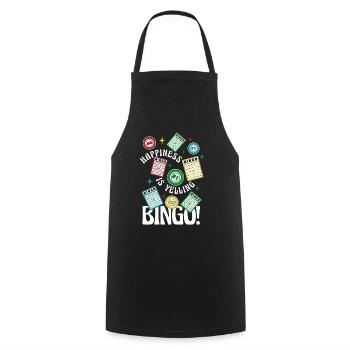 Le bonheur, c’est de crier bingo caller daubers - Tablier de cuisine - noir - Devant - AI Model Male 185 dark (185cm)