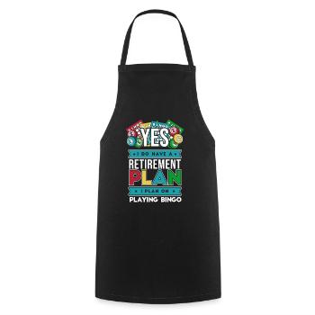 J’ai un plan de retraite qui appelle un professionnel - Tablier de cuisine - noir - Devant - AI Model Male 185 dark (185cm)