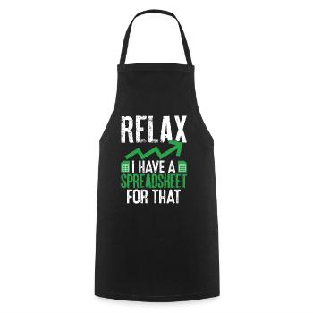 Détendez-vous, j’ai une feuille de calcul pour ce drôle de CPA - Tablier de cuisine - noir - Devant - AI Model Male 185 dark (185cm)