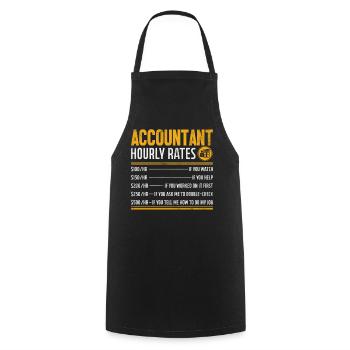 Comptable Taux horaires Comptabilité drôle - Tablier de cuisine - noir - Devant - AI Model Male 185 dark (185cm)