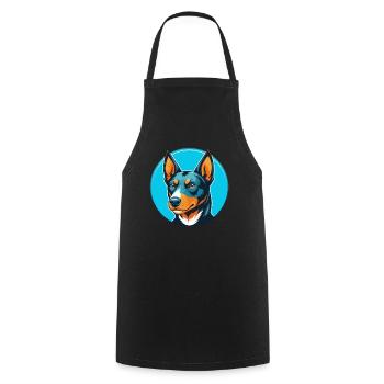 Australian Kelpie Dog Cute Kawaii Cartoon Pet Logo - Cooking Apron - black - Front - AI Model Male 185 dark (185cm)