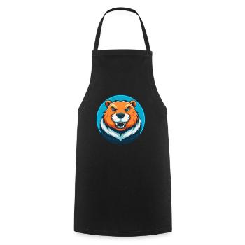 Biber süße Kawaii Cartoon Clipart Tier Haustier Logo - Kochschürze - Schwarz - Vorne - AI Model Male 185 dark (185cm)