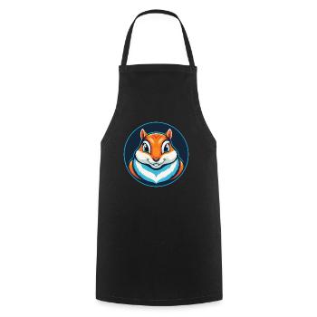 Chipmunk Cute Kawaii Cartoon Animal Pet Logo - Cooking Apron - black - Front - AI Model Male 185 dark (185cm)