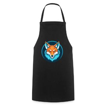 Coyote Cute Kawaii Cartoon Clipart Animal Pet Logo - Cooking Apron - black - Front - AI Model Male 185 dark (185cm)