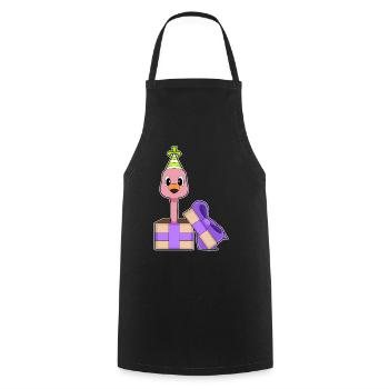 Chapeau de fête d’anniversaire Flamingo - Tablier de cuisine - noir - Devant - AI Model Male 185 dark (185cm)