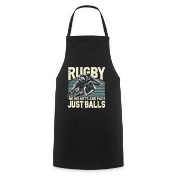 Rugby, rugby players, funny rugby - Cooking Apron - black - Front - AI Model Male 185 dark (185cm)
