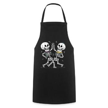Couples de squelettes dansants avec des foulards colorés - Tablier de cuisine - noir - Devant - AI Model Male 185 dark (185cm)