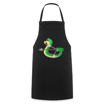 Snake Archer Bow - Cooking Apron - black - Front - AI Model Male 185 dark (185cm)