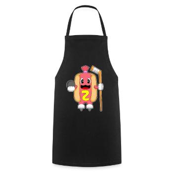 Hotdog Eishockey Eishockeyschläger - Kochschürze - Schwarz - Vorne - AI Model Male 185 dark (185cm)
