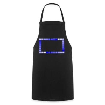 Jeu - Cadre rétro Carrés bleus à plusieurs niveaux - Tablier de cuisine - noir - Devant - AI Model Male 185 dark (185cm)
