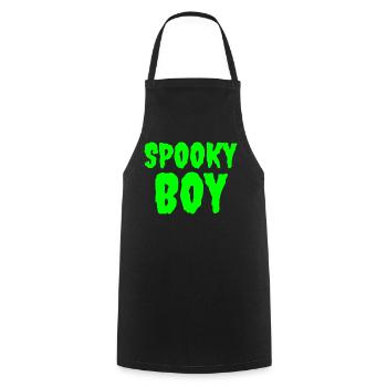 Spooky Boy Halloween Graphic Tee - Cooking Apron - black - Front - AI Model Male 185 dark (185cm)