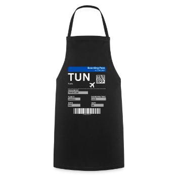 Tunis Boarding Pass Holiday Tunisia Idea - Cooking Apron - black - Front - AI Model Male 185 dark (185cm)