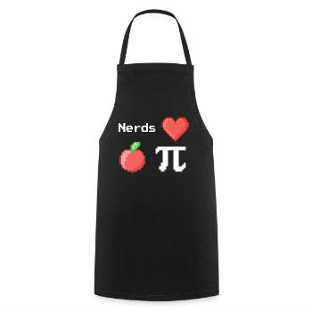 nerds love apple pi pie sprüche math pixel - Kochschürze - Schwarz - Vorne - AI Model Male 185 dark (185cm)