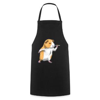 Meerschweinchen Dart Dartpfeil - Kochschürze - Schwarz - Vorne - AI Model Male 185 dark (185cm)