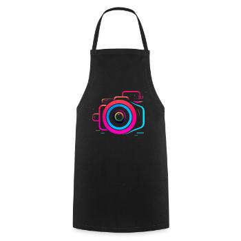 Camera Synthwave Style - Cooking Apron - black - Front - AI Model Male 185 dark (185cm)