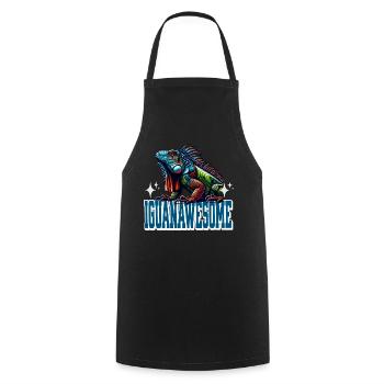 Iguana - Cooking Apron - black - Front - AI Model Male 185 dark (185cm)