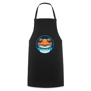 Frog Cute Kawaii Cartoon Clipart Animal Pet Logo - Cooking Apron - black - Front - AI Model Male 185 dark (185cm)