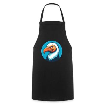 vautour mignon drôle kawaii dessin animé animal animal logo - Tablier de cuisine - noir - Devant - AI Model Male 185 dark (185cm)