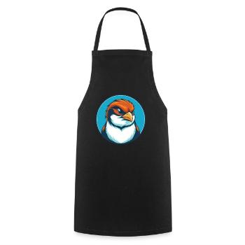 Sparrow süße lustige Kawaii Cartoon Tier Haustier Logo - Kochschürze - Schwarz - Vorne - AI Model Male 185 dark (185cm)