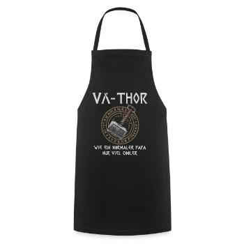 VA-THOR Für den coolsten Papa Episch und Humorvoll - Kochschürze - Schwarz - Vorne - AI Model Male 185 dark (185cm)