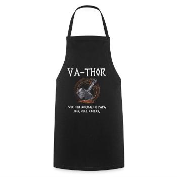 VA-THOR Für den coolsten Papa Episch und Humorvoll - Kochschürze - Schwarz - Vorne - AI Model Male 185 dark (185cm)