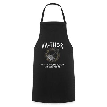 VA-THOR Für den coolsten Papa Episch und Humorvoll - Kochschürze - Schwarz - Vorne - AI Model Male 185 dark (185cm)