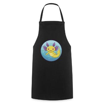 axolotl mignon kawaii dessin animé clipart animal de compagnie - Tablier de cuisine - noir - Devant - AI Model Male 185 dark (185cm)
