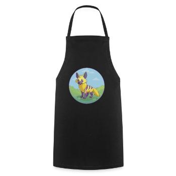 Aardwolf Mignon Kawaii Dessin animé Clipart Animal de compagnie - Tablier de cuisine - noir - Devant - AI Model Male 185 dark (185cm)