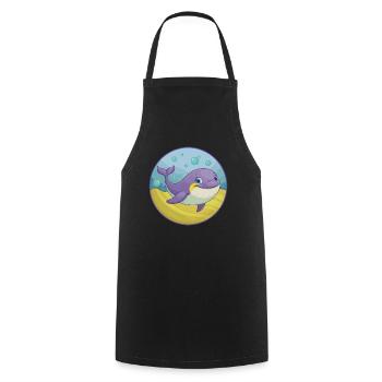baleine mignon Kawaii dessin animé Clipart Animal de compagnie - Tablier de cuisine - noir - Devant - AI Model Male 185 dark (185cm)