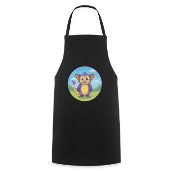 Aye Aye Niedliche Kawaii Cartoon Clipart Tier Haustier - Kochschürze - Schwarz - Vorne - AI Model Male 185 dark (185cm)