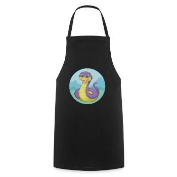Cobra Cute Kawaii Cartoon Clipart Animal Pet - Cooking Apron - black - Front - AI Model Male 185 dark (185cm)