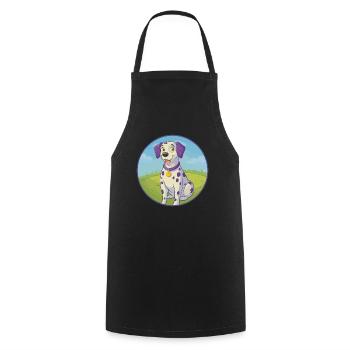 Chien Dalmatien Mignon Kawaii Dessin animé Clipart Animal - Tablier de cuisine - noir - Devant - AI Model Male 185 dark (185cm)