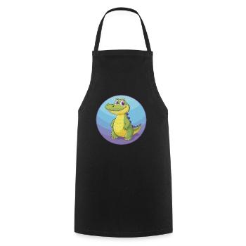 Crocodile Mignon Kawaii Dessin animé Clipart Animal de compagnie - Tablier de cuisine - noir - Devant - AI Model Male 185 dark (185cm)