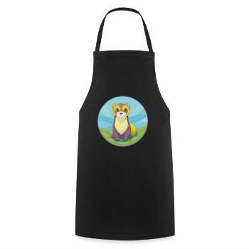 Ferret Cute Kawaii Cartoon Clipart Animal Pet - Cooking Apron - black - Front - AI Model Male 185 dark (185cm)