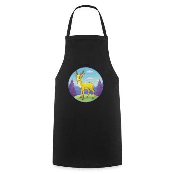 Deer Cute Kawaii Cartoon Clipart Animal Pet - Cooking Apron - black - Front - AI Model Male 185 dark (185cm)