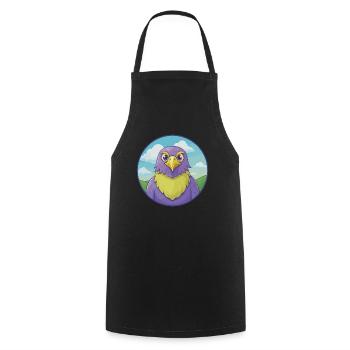 Hawk Cute Kawaii Cartoon Clipart Animal Pet - Cooking Apron - black - Front - AI Model Male 185 dark (185cm)