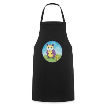 Opossum mignon Kawaii dessin animé Clipart Animal de compagnie - Tablier de cuisine - noir - Devant - AI Model Male 185 dark (185cm)
