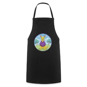 Kangaroo Cute Kawaii Cartoon Clipart Animal Pet - Cooking Apron - black - Front - AI Model Male 185 dark (185cm)