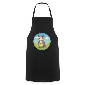 opossum mignon kawaii dessin animé clipart animal de compagnie - Tablier de cuisine - noir - Devant - AI Model Male 185 dark (185cm)