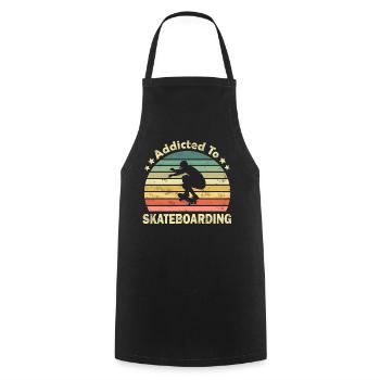 Skateboard Skater - Cooking Apron - black - Front - AI Model Male 185 dark (185cm)