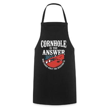 Cornhole Team Bean Bag Player - Cooking Apron - black - Front - AI Model Male 185 dark (185cm)