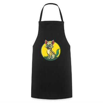 Aardwolf mignon Kawaii dessin animé Clipart Animal de compagnie - Tablier de cuisine - noir - Devant - AI Model Male 185 dark (185cm)