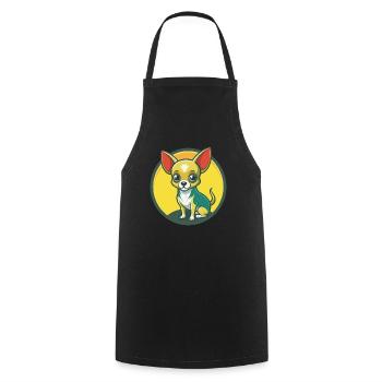 Chihuahua Dog Cute Kawaii Cartoon Clipart Animal - Cooking Apron - black - Front - AI Model Male 185 dark (185cm)