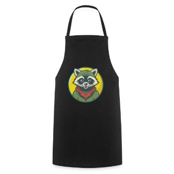 raton laveur mignon Kawaii dessin animé Clipart animal de compagnie - Tablier de cuisine - noir - Devant - AI Model Male 185 dark (185cm)