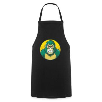Gorilla Cute Kawaii Cartoon Clipart Pet Animal - Cooking Apron - black - Front - AI Model Male 185 dark (185cm)