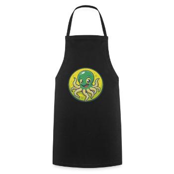 Octopus Cute Kawaii Cartoon Clipart Pet Animal - Cooking Apron - black - Front - AI Model Male 185 dark (185cm)